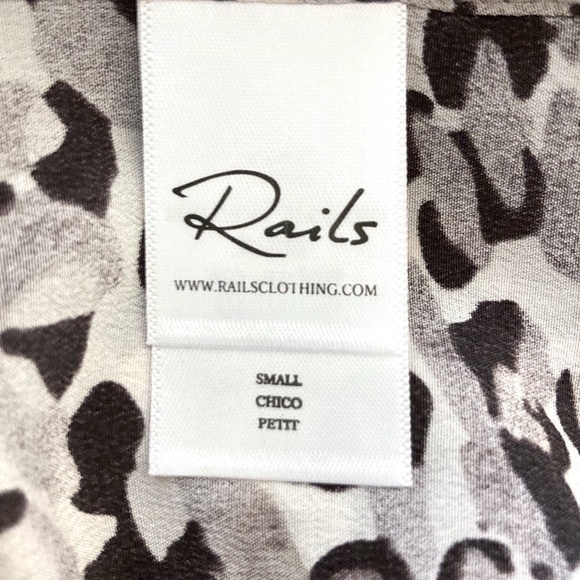 RAILS Rebel Natural Spotted Animal Print Silk Shirt Blouse - Picture 10 of 10